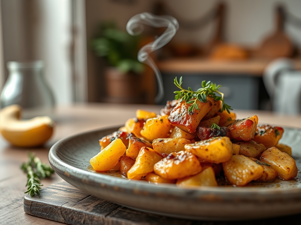Bratkartoffeln mit viel Zwiebel
