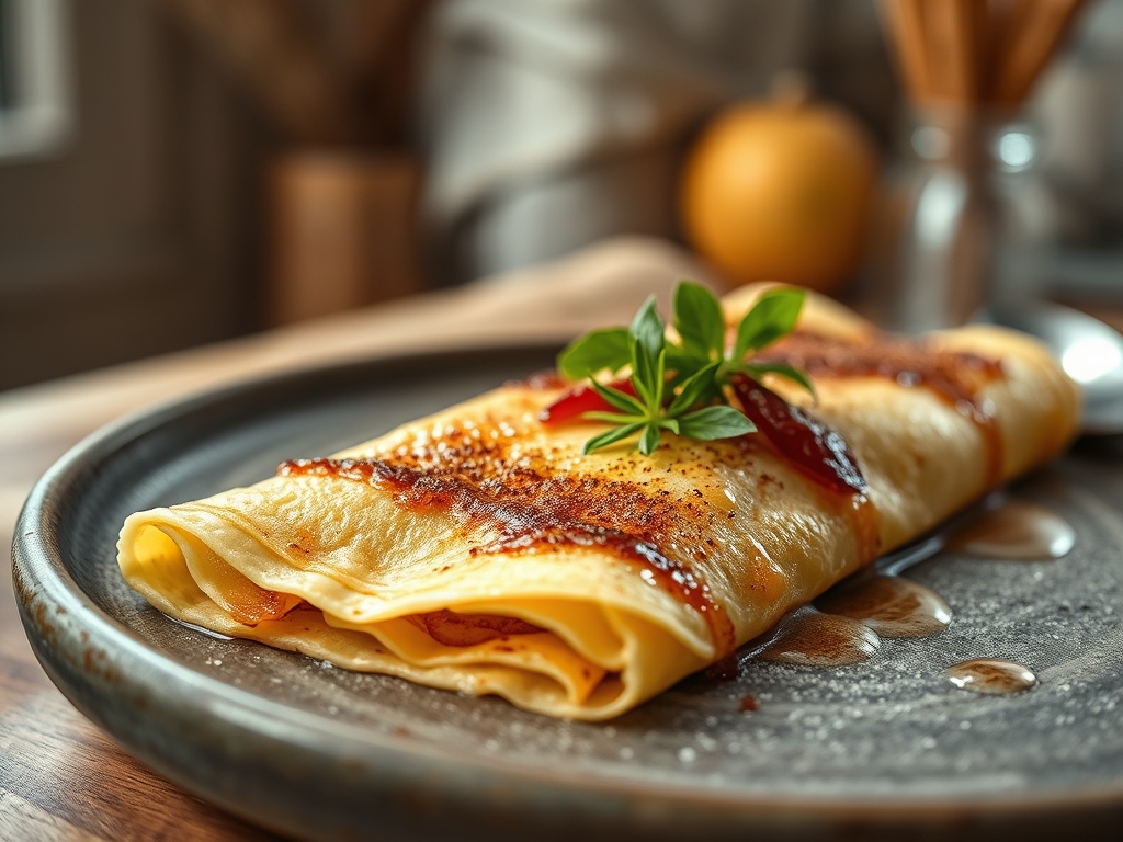 Crepes mit Zucker und Zimt