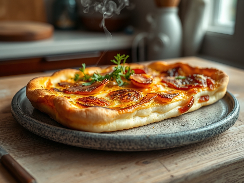 Flammkuchen mit viel Speck