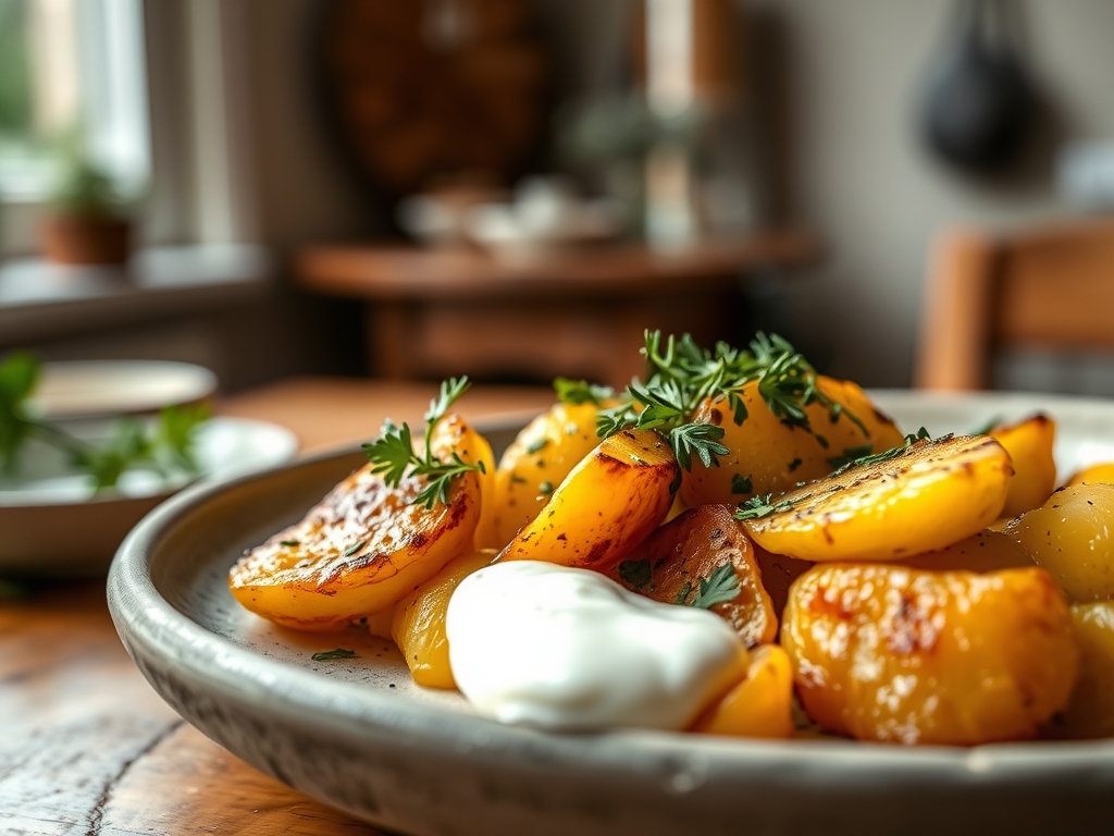 Kartoffelspalten mit Sour Cream