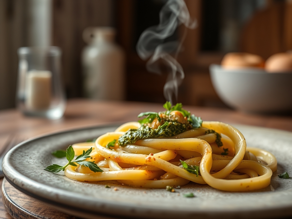 Nudeln mit Pesto aus dem Glas