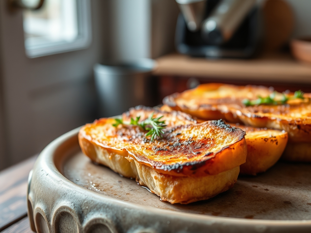Überbackene Toastscheiben